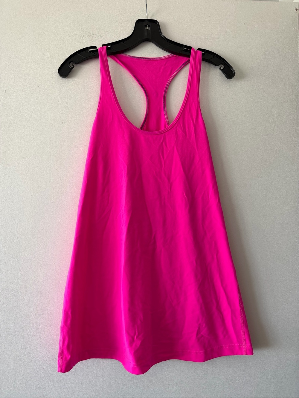 Lululemon Essential Tank 6 Sonic Pink Flowy Racerback Hot Pink Barbiecore Gym